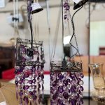 Lampadario Con Cristalli Color Viola Usato 2460/U