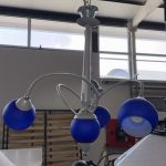 Lampadario Paralumi Blu Usato 1967