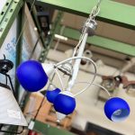 Lampadario Paralumi Blu Usato 1967