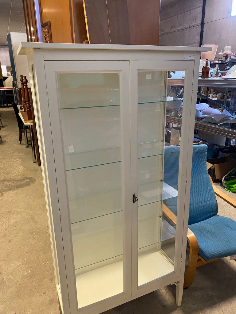 Vetrina bianca In Legno  Con Ante In Vetro USATA 543/U