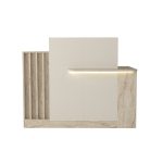 Bancone Reception Dayana 150 cm. in colore cashmere e travertino con illuminazione LED