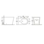 Bidet a pavimento YJ-1380FMB nero opaco smaltato 36.5x56x40 cm.