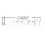 Bidet a pavimento YJ-1380FMW bianco opaco smaltato 36.5x56x40 cm.