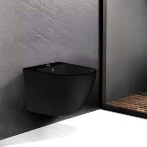 Bidet sospeso YJ-BD08 48.5x36x36 cm nero opaco smaltato