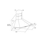 Cappa parete Samet MCIX106 ad angolo 100 cm in acciaio inox