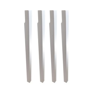 Confezione 4 gambe piramidali H 74 cm. in bianco frassinato