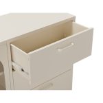 Credenza Diora 2 ante e 3 cassetti in metallo colore crema