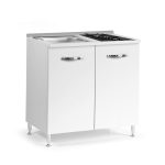 Cucinino 80 cm 2 ante bianco larice lavello e piano cottura a gas 80x60x85H