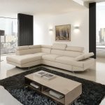 Divano angolare sinistro Julie con letto estraibile e contenitore in tessuto Barrel 04 beige