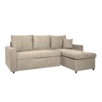 Divano con penisola reversibile Golf e letto estraibile tessuto cappuccino Barrel 09