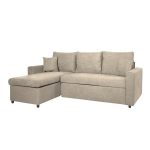 Divano con penisola reversibile Golf e letto estraibile tessuto cappuccino Barrel 09