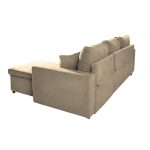 Divano con penisola reversibile Golf e letto estraibile tessuto cappuccino Barrel 09