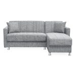 Divano letto Oasis con penisola contenitore reversibile in tessuto Mina 14 grigio