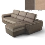 Divano letto Symposio con penisola marrone beige