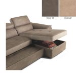 Divano letto Symposio con penisola marrone beige
