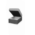 Divano letto angolare Sophie con penisola destra con pouf contenitore e 2 pouf estraibili in Giulia 9713 e Giulia 9712