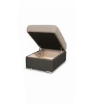 Divano letto angolare Sophie con penisola sinistra con pouf contenitore e 2 pouf estraibili in Aragon 20 e Aragon 97
