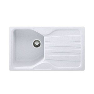 Lavello 1 vasca con gocciolatoio reversibile Franke CUG 611 in fragranite bianco