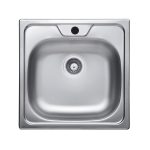 Lavello incasso monostampo N244KR 1 vasca 48x48 cm. inox