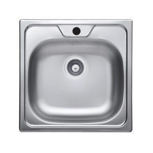Lavello incasso monostampo N244KR 1 vasca 48x48 cm. inox