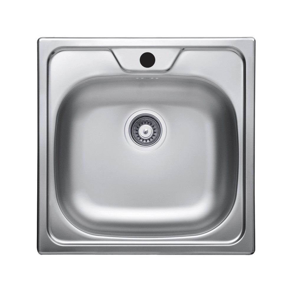 Lavello incasso monostampo N244KR 1 vasca 48x48 cm. inox