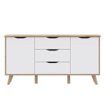 Madia Axis 2 ante e 3 cassetti struttura rovere e frontali bianchi
