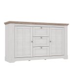 Madia Forma con 3 cassetti e 2 ante colore rovere neve e piano olmo scuro