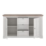Madia Forma con 3 cassetti e 2 ante colore rovere neve e piano olmo scuro