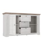 Madia Forma con 3 cassetti e 2 ante colore rovere neve e piano olmo scuro