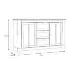 Madia Forma con 3 cassetti e 2 ante colore rovere neve e piano olmo scuro