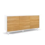 Madia Nimes Moran struttura colore bianco effetto lucido con 3 ante colore rovere