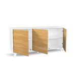 Madia Nimes Moran struttura colore bianco effetto lucido con 3 ante colore rovere