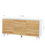 Madia Nimes Moran struttura colore bianco effetto lucido con 3 ante colore rovere