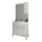 Mobile bagno Bolsena 85 con specchio bianco rovere