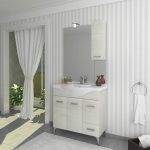 Mobile bagno Bolsena 85 con specchio bianco rovere