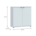 Mobile multiuso Segno con due ante L 80 cm. colore grigio chiaro