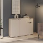 Mobile multiuso Segno con tre ante e 1 cassetto L 120 cm colore cashmere