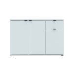 Mobile multiuso Segno con tre ante e 1 cassetto L 120 cm colore grigio chiaro
