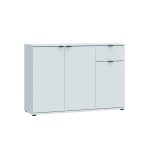 Mobile multiuso Segno con tre ante e 1 cassetto L 120 cm colore grigio chiaro