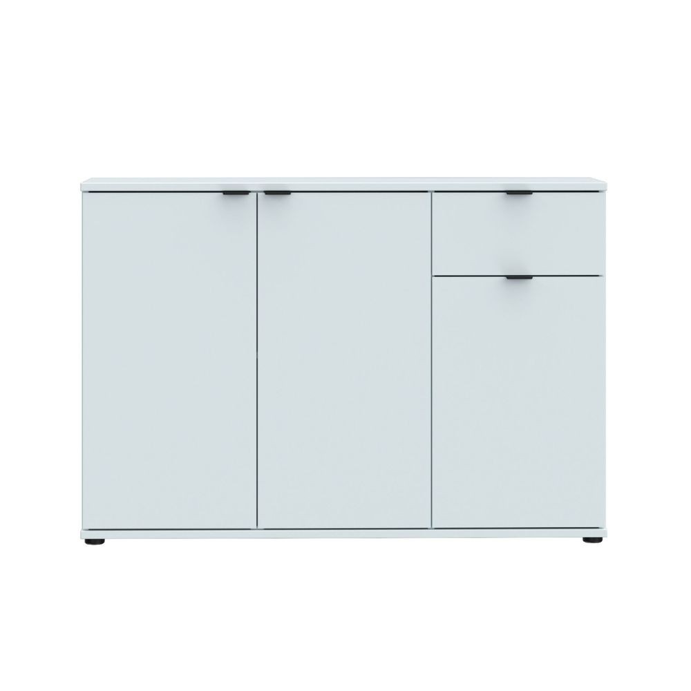 Mobile multiuso Segno con tre ante e 1 cassetto L 120 cm colore grigio chiaro