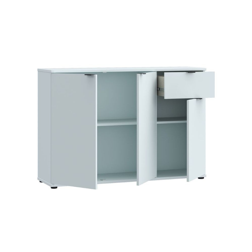 Mobile multiuso Segno con tre ante e 1 cassetto L 120 cm colore grigio chiaro