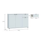 Mobile multiuso Segno con tre ante e 1 cassetto L 120 cm colore grigio chiaro