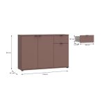Mobile multiuso Segno con tre ante e 1 cassetto L 120 cm colore terracotta