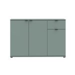 Mobile multiuso Segno con tre ante e 1 cassetto L 120 cm colore verde salvia