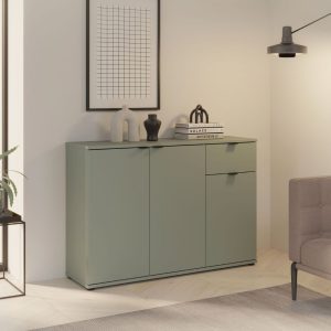 Mobile multiuso Segno con tre ante e 1 cassetto L 120 cm colore verde salvia