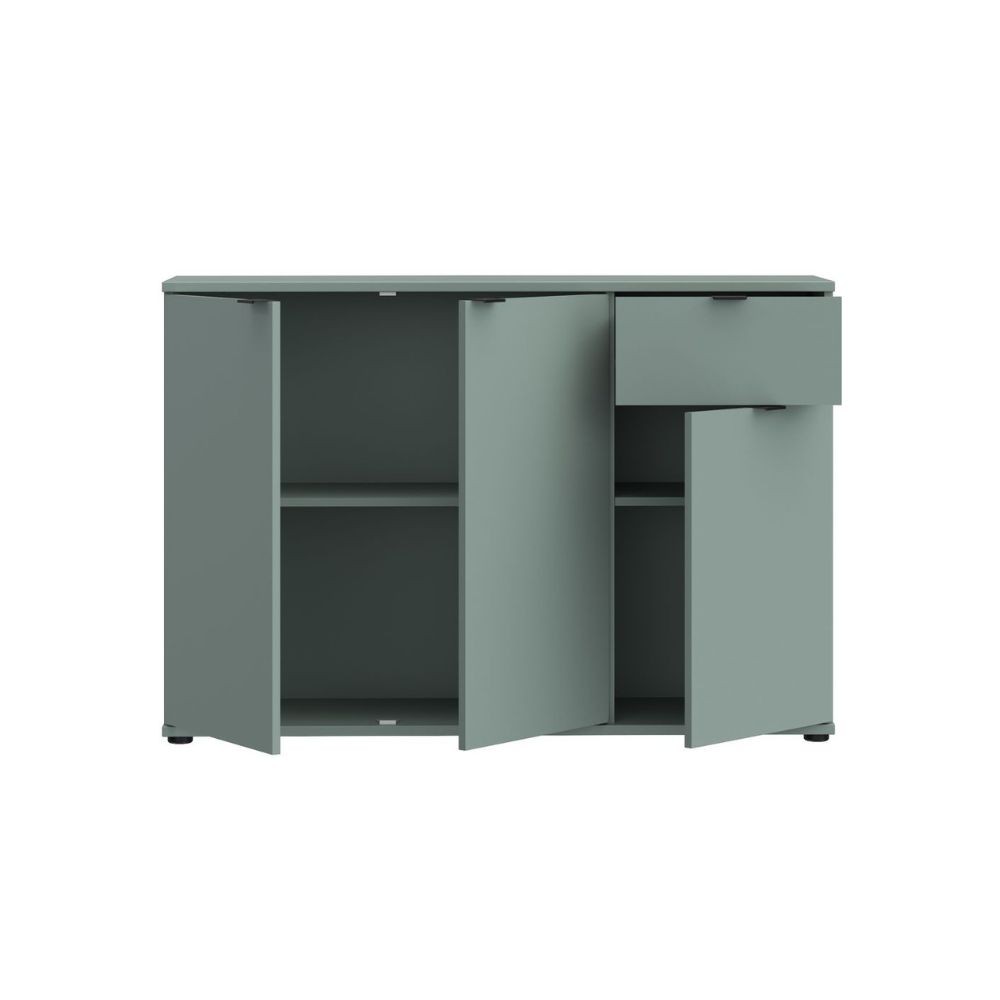 Mobile multiuso Segno con tre ante e 1 cassetto L 120 cm colore verde salvia