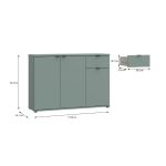 Mobile multiuso Segno con tre ante e 1 cassetto L 120 cm colore verde salvia