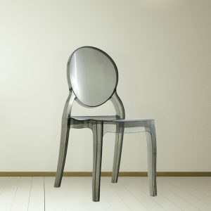 Sedia Ematite in policarbonato 44x55xH90 cm. colore fumè set 4 pezzi