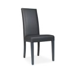 Sedia Nancy in ecopelle grigia antracite con gambe in tinta 2 pezzi