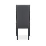 Sedia Nancy in ecopelle grigia antracite con gambe in tinta 2 pezzi